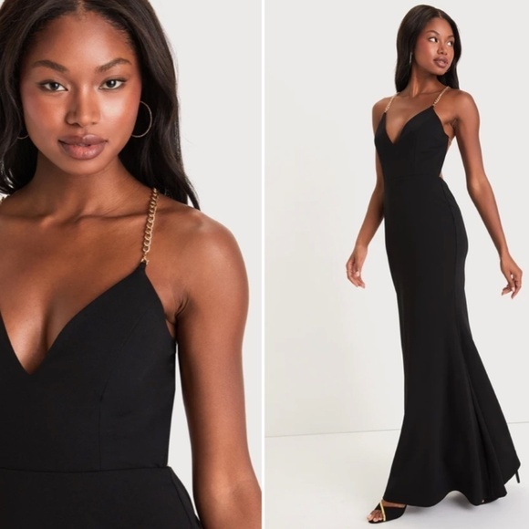 LULU's Sexy Prom Wedding Modern Chic Mermaid Maxi Dress - Picture 3 of 3